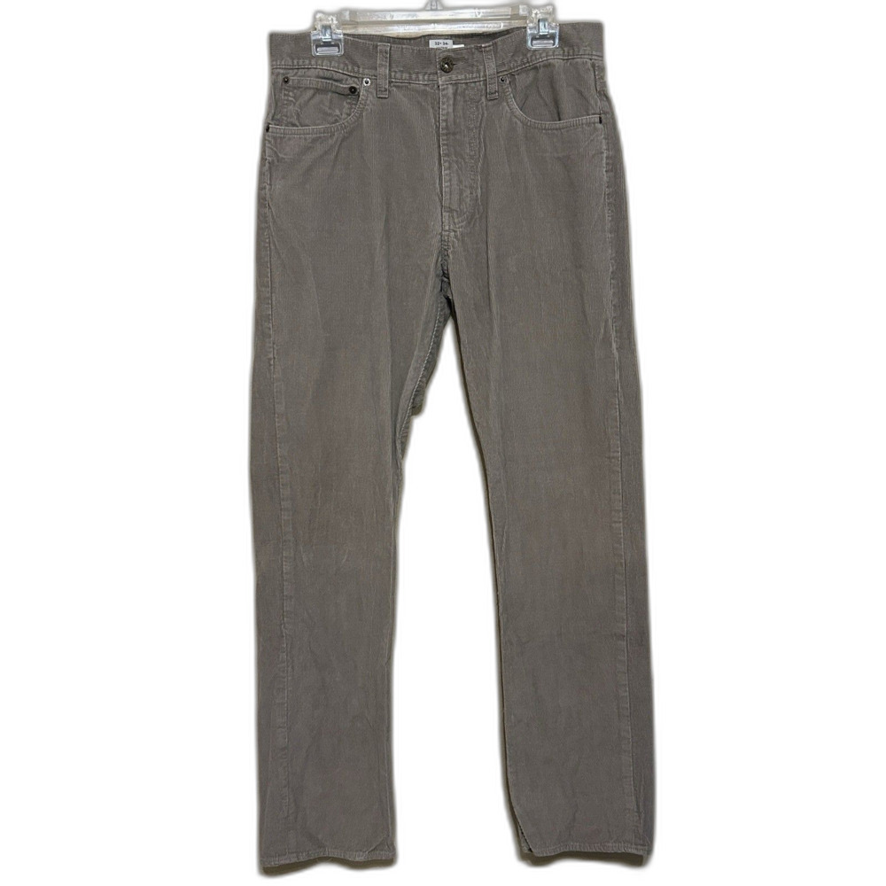 J. Crew Corduroy Chino Pants Mens 32x34 Brown 5 Pocket Vintage Slim Straight - Picture 1 of 6